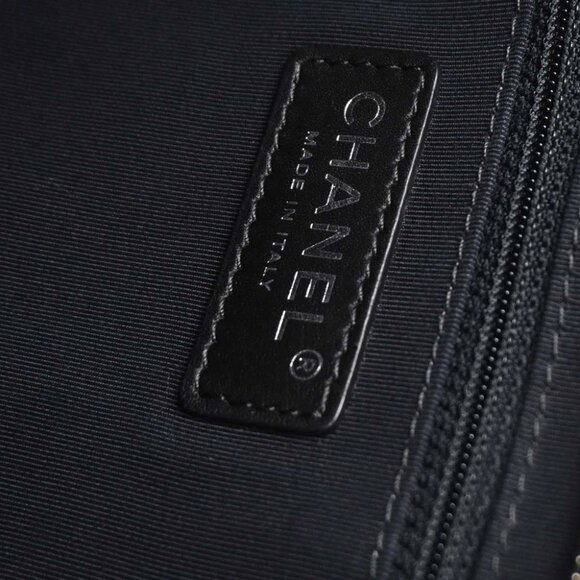 Chanel Black Beige Calfskin Featherweight Bowling Bag - Picture 9 of 10